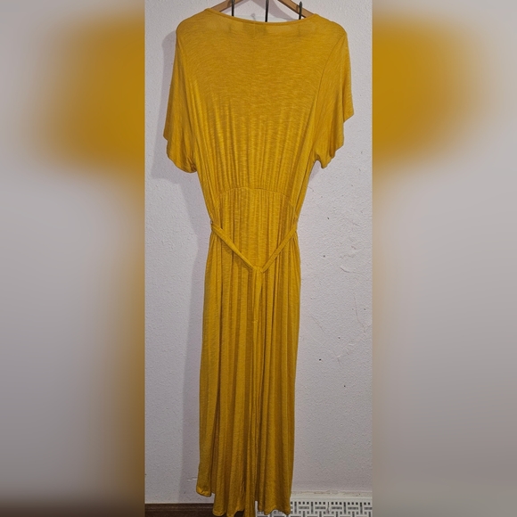 Lane Bryant Maxi High-Low Dress Hippie Boho Mustard Yellow Y2K Retro 80's XL - Picture 9 of 9